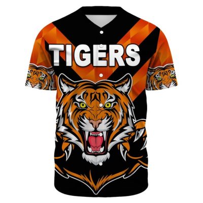 NRL Wests Tigers Custom Text Number Black Baseball Jersey