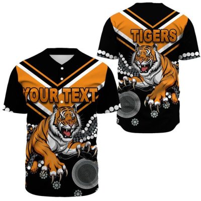 NRL Wests Tigers Custom Text Original Indigenous Baseball Jersey