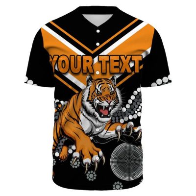 NRL Wests Tigers Custom Text Original Indigenous Baseball Jersey