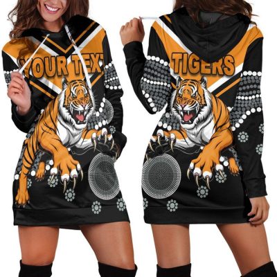 NRL Wests Tigers Custom Text Original Indigenous Women Hoodie Dress