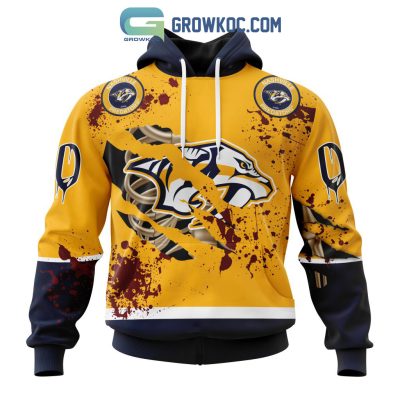 Nashville Predators NHL Special Design Jersey With Your Ribs For Halloween Hoodie T Shirt