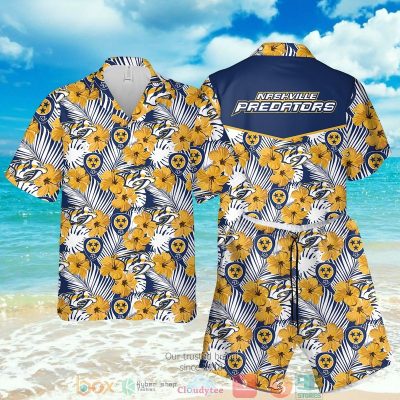 Nashville Predators Nhl Hibiscus Hawaiian Shirt, Shorts - Hot Sale 2025