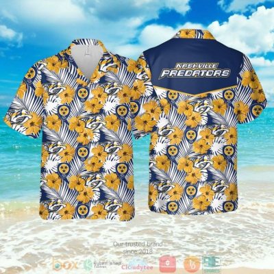 Nashville Predators Nhl Hibiscus Hawaiian Shirt, Shorts - Hot Sale 2025