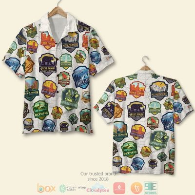 National Park Seamless Pattern Hawaiian Shirt, Shorts - Hot Sale 2025