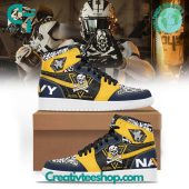 Navy Midshipmen Football Honoring Jolly Rogers Fear The Bones Air Jordan 1 Sneaker - soulcals.com