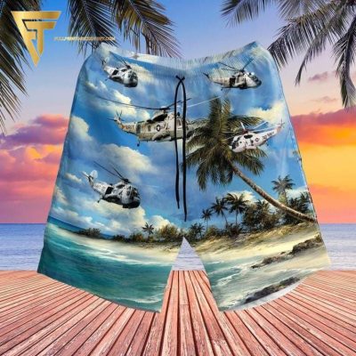 Navy Sikorsky Sh-3 Sea King Blue All Over Print Hawaiian Shirts And Beach Shorts - Hot Sale 2025
