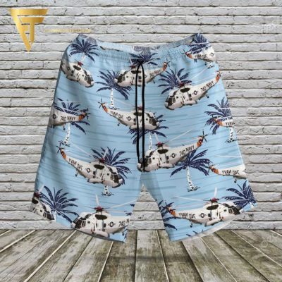 Navy Sikorsky Sh-3 Sea King Blue Palm Tree All Over Print Hawaiian Shirts And Beach Shorts - Hot Sale 2025