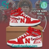 Nebraska Cornhuskers NCAA Custom Name Air Jordan 1 Sneaker - soulcals.com
