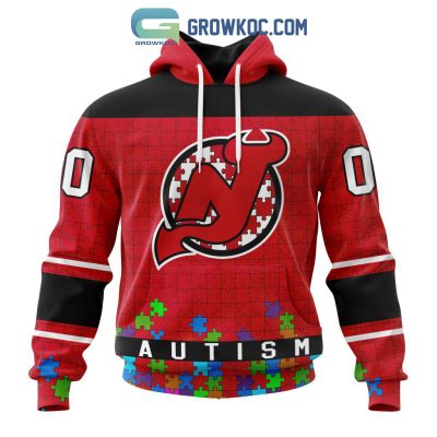 New Jersey Devils NHL Special Unisex Kits Hockey Fights Against Autism Hoodie T Shirt