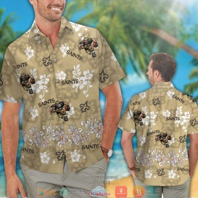 New Orleans Saints Hibiscus Pattern Hawaiian Shirt, Short - Hot Sale 2025