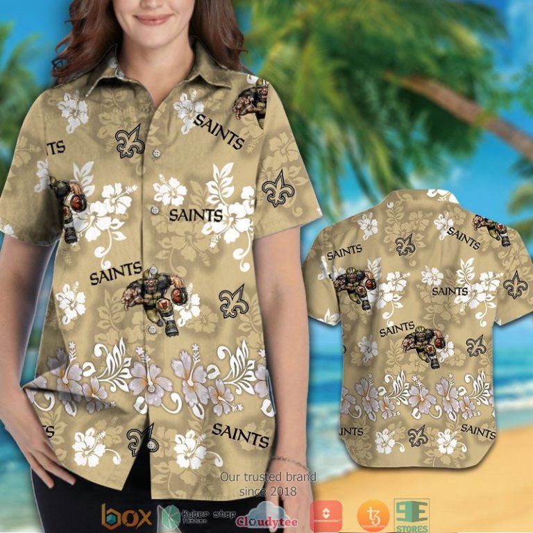 New Orleans Saints Hibiscus Pattern Hawaiian Shirt, Short - Hot Sale 2025 New Orleans Saints Hibiscus Pattern Hawaiian Shirt, Short - Hot Sale 2025