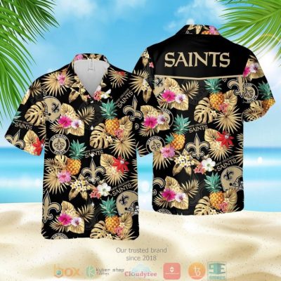 New Orleans Saints Nfl Pineapple Black Hawaiian Shirt, Shorts - Hot Sale 2025