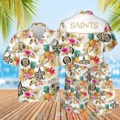 New Orleans Saints Nfl Pineapple White Hawaiian Shirt Shorts.jpg - demo10
