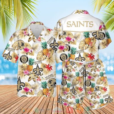 New Orleans Saints Nfl Pineapple White Hawaiian Shirt, Shorts - Hot Sale 2025