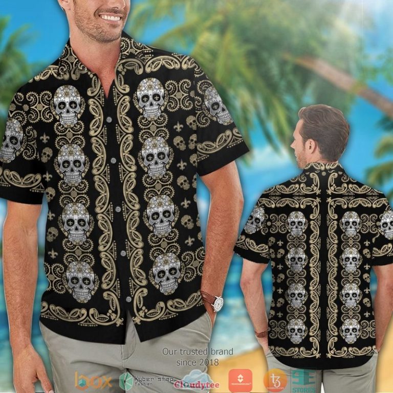 New Orleans Saints Small Sugar Skull Hawaiian Shirt, Short - Hot Sale 2025 New Orleans Saints Small Sugar Skull Hawaiian Shirt, Short - Hot Sale 2025