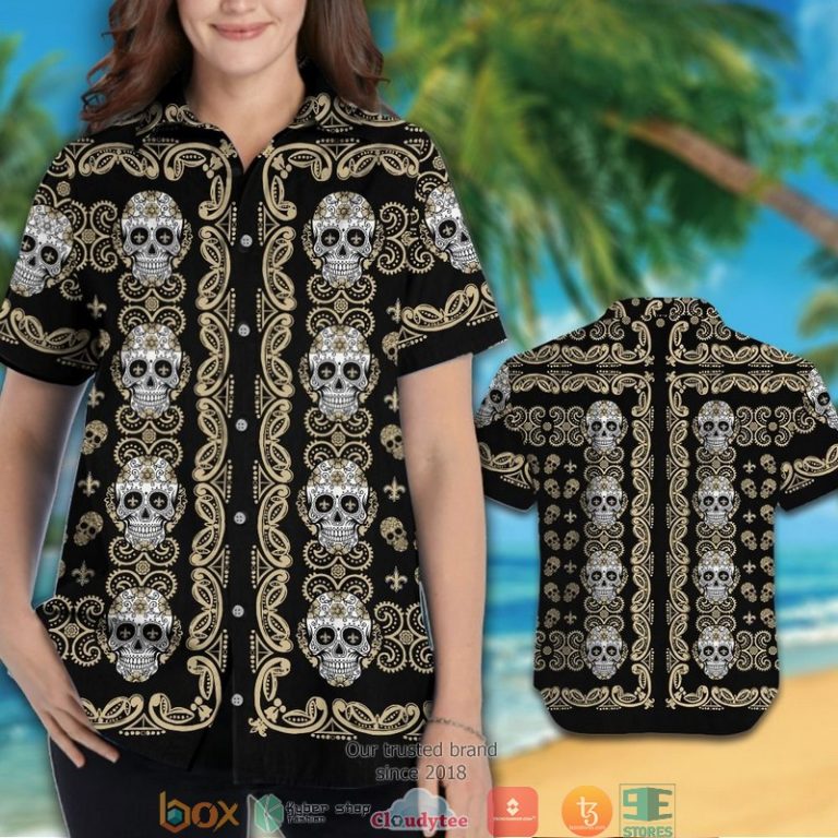 New Orleans Saints Small Sugar Skull Hawaiian Shirt, Short - Hot Sale 2025 New Orleans Saints Small Sugar Skull Hawaiian Shirt, Short - Hot Sale 2025