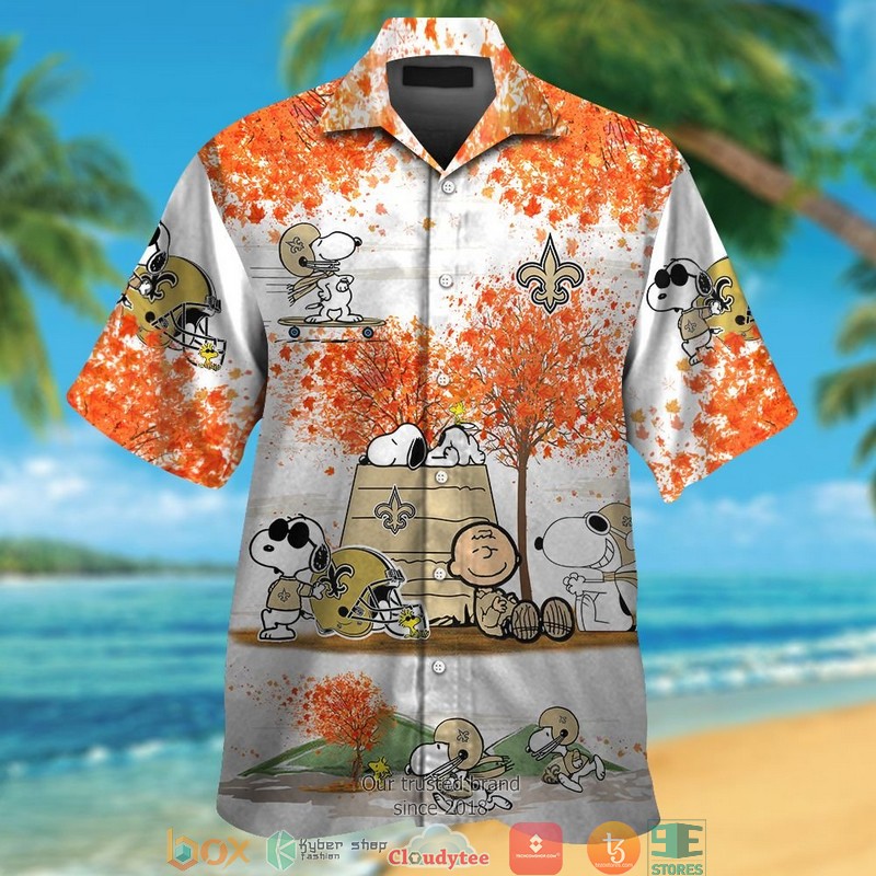 New Orleans Saints Snoopy And Charlie Brown Autumn Hawaiian Shirt, Short - Hot Sale 2025 New Orleans Saints Snoopy And Charlie Brown Autumn Hawaiian Shirt, Short - Hot Sale 2025
