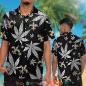 New Orleans Saints Cannabis Black Hawaiian Shirt Short 1 768x768 1.jpg - demo10