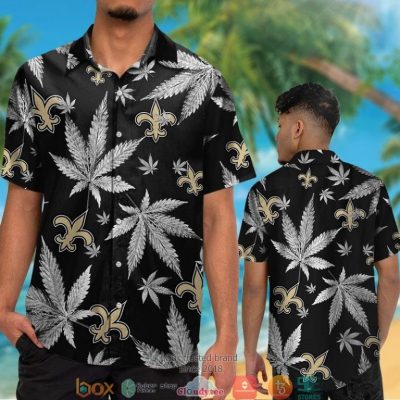 New Orleans Saints Cannabis Black Hawaiian Shirt, Short - Hot Sale 2025