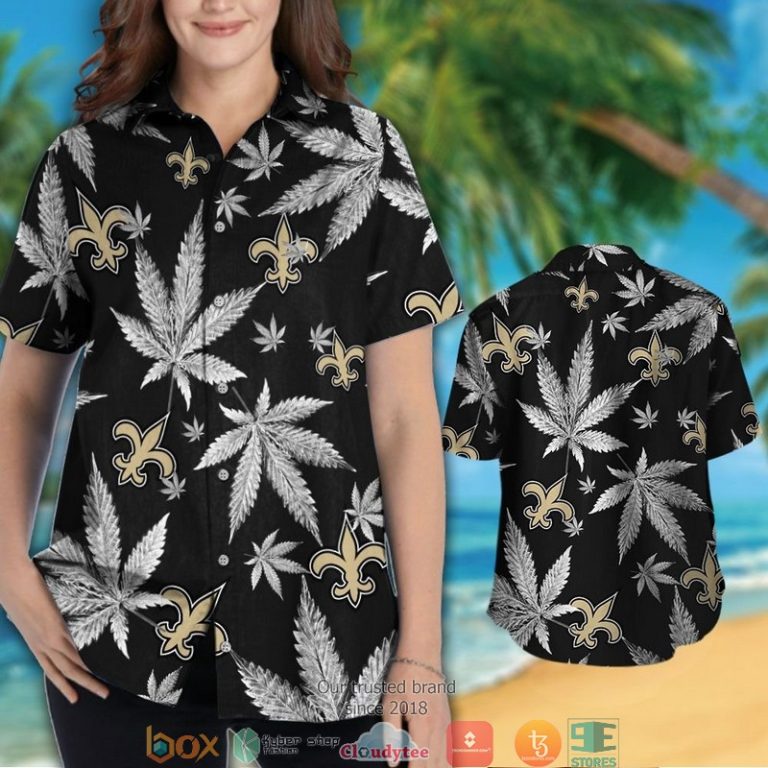 New Orleans Saints Cannabis Black Hawaiian Shirt, Short - Hot Sale 2025