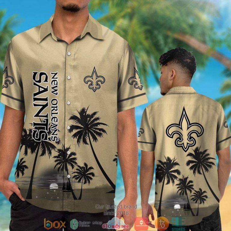 New Orleans Saints Coconut Island Night Moon Hawaiian Shirt, Short - Hot Sale 2025