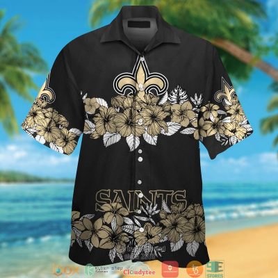 New Orleans Saints Hibiscus Flower Line Hawaiian Shirt, Short - Hot Sale 2025
