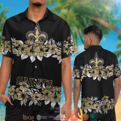 New Orleans Saints Hibiscus Flower Line Hawaiian Shirt, Short - Hot Sale 2025
