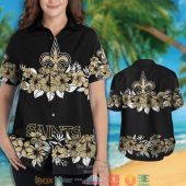 New Orleans Saints Hibiscus Flower Line Hawaiian Shirt Short 1 2 768x768 1.jpg - demo10