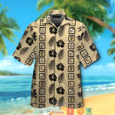 New Orleans Saints Hibiscus Leaf Square Pattern Hawaiian Shirt, Short - Hot Sale 2025
