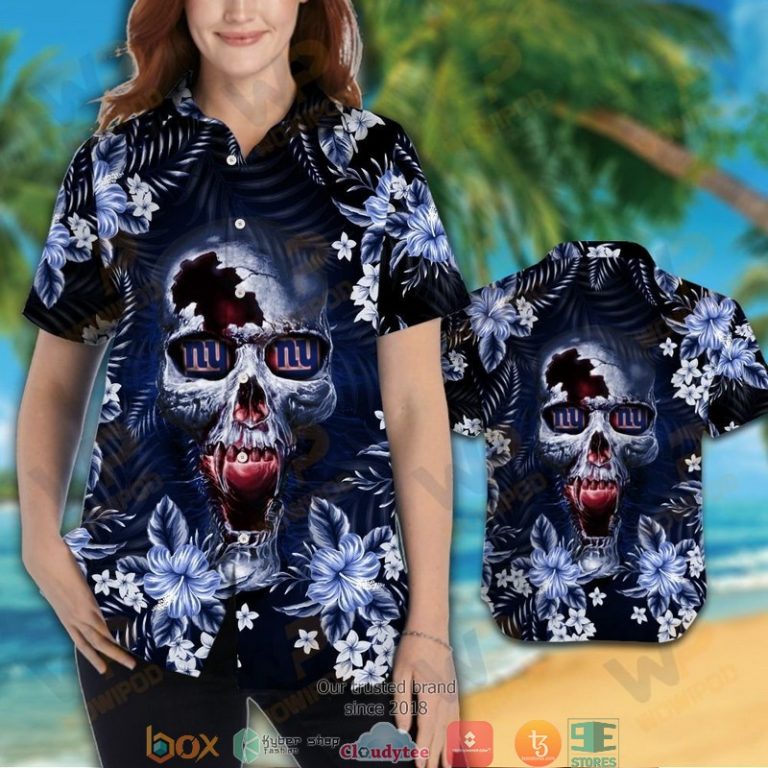 New York Giants 3D Illusion Skull Hawaiian Shirt, Short - Hot Sale 2025 New York Giants 3D Illusion Skull Hawaiian Shirt, Short - Hot Sale 2025