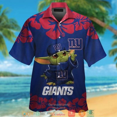 New York Giants Baby Yoda Red Hibiscus Hawaiian Shirt, Short - Hot Sale 2025