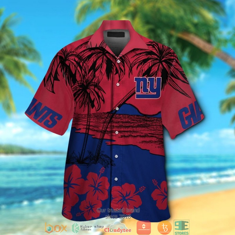 New York Giants Coconut Island Hibiscus Hawaiian Shirt, Short - Hot Sale 2025