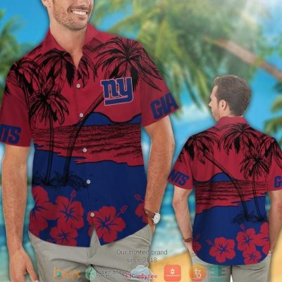 New York Giants Coconut Island Hibiscus Hawaiian Shirt, Short - Hot Sale 2025
