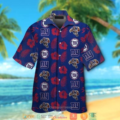 New York Giants Hibiscus Leaf Patter Hawaiian Shirt, Short - Hot Sale 2025