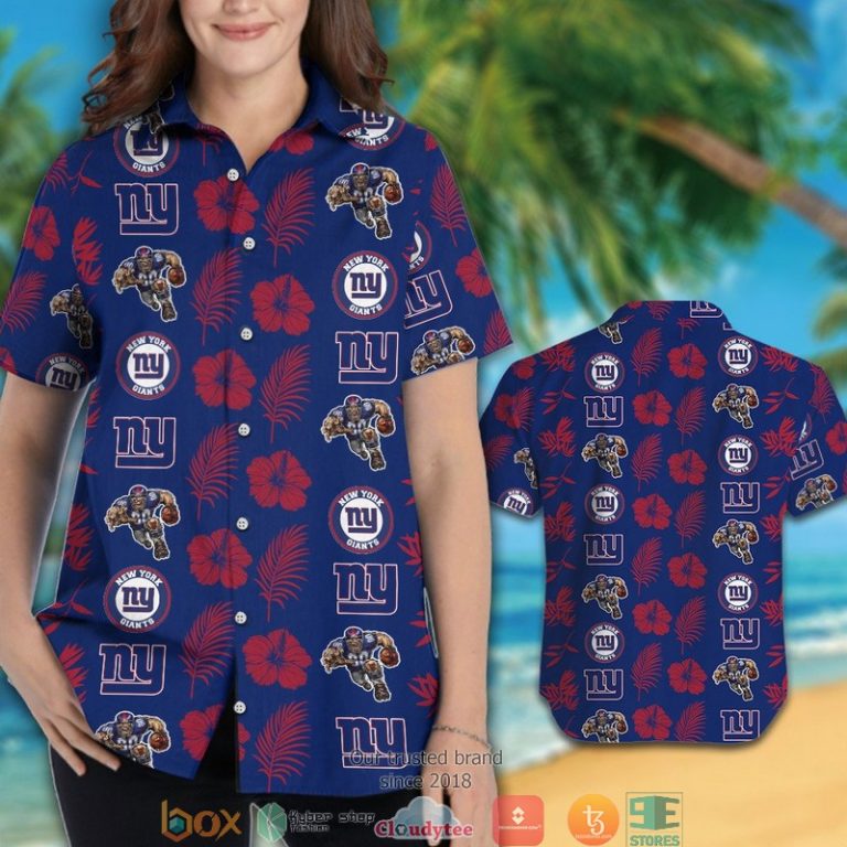 New York Giants Hibiscus Leaf Patter Hawaiian Shirt, Short - Hot Sale 2025 New York Giants Hibiscus Leaf Patter Hawaiian Shirt, Short - Hot Sale 2025