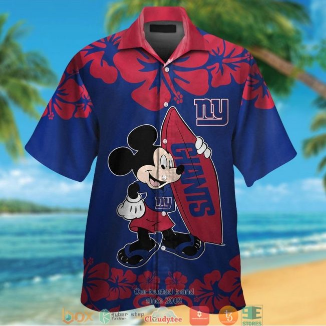 New York Giants Mickey Mouse Hawaiian Shirt, Short - Hot Sale 2025