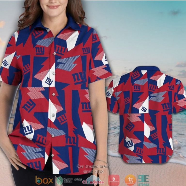 New York Giants Red Navy Blue Hawaiian Shirt, Short - Hot Sale 2025