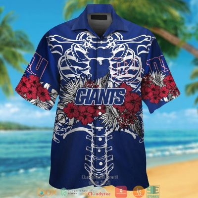 New York Giants Backbone Hibiscus Hawaiian Shirt, Short - Hot Sale 2025