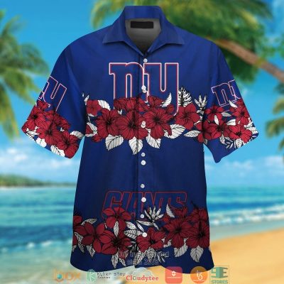 New York Giants Hibiscus Flowers Line Hawaiian Shirt, Short - Hot Sale 2025