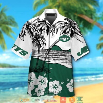 New York Jets Coconut Island Hibiscus Hawaiian Shirt, Short - Hot Sale 2025