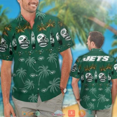 New York Jets Coconut Pattern Hawaiian Shirt, Short - Hot Sale 2025