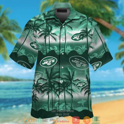 New York Jets Coconut Island Ocean Waves Hawaiian Shirt, Short - Hot Sale 2025