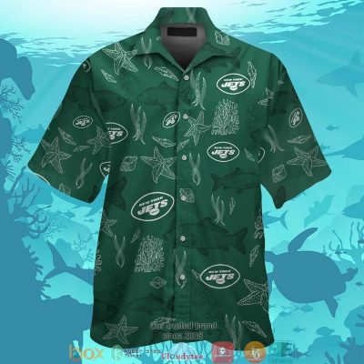 New York Jets Fish Ocean Pattern Hawaiian Shirt, Short - Hot Sale 2025