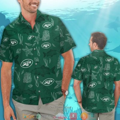 New York Jets Fish Ocean Pattern Hawaiian Shirt, Short - Hot Sale 2025