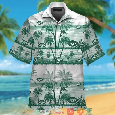 New York Jets Green Coconut Island White Hawaiian Shirt, Short - Hot Sale 2025