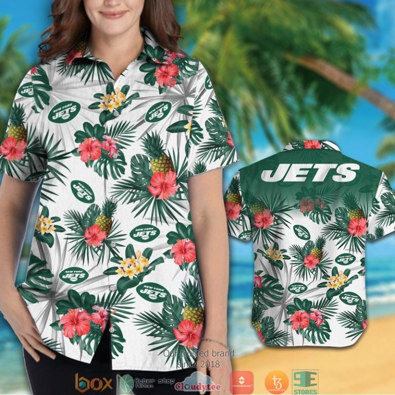 New York Jets Hibiscus Flower Hawaiian Shirt, Short - Hot Sale 2025