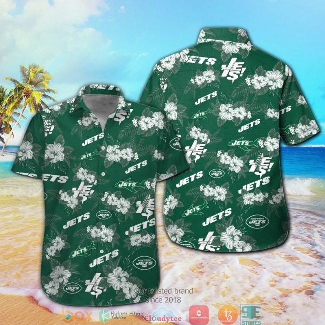 New York Jets Hibiscus Flowers Hawaiian Shirt, Short - Hot Sale 2025