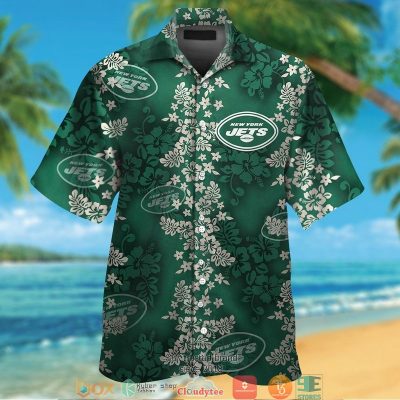 New York Jets Hibiscus Flowers Pattern Hawaiian Shirt, Short - Hot Sale 2025