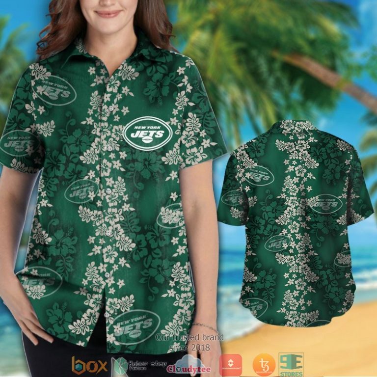 New York Jets Hibiscus Flowers Pattern Hawaiian Shirt, Short - Hot Sale 2025 New York Jets Hibiscus Flowers Pattern Hawaiian Shirt, Short - Hot Sale 2025