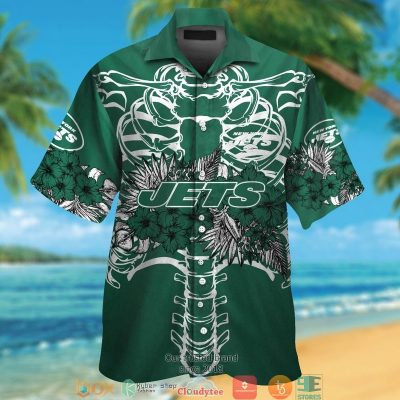 New York Jets Backbone Hibiscus Hawaiian Shirt, Short - Hot Sale 2025